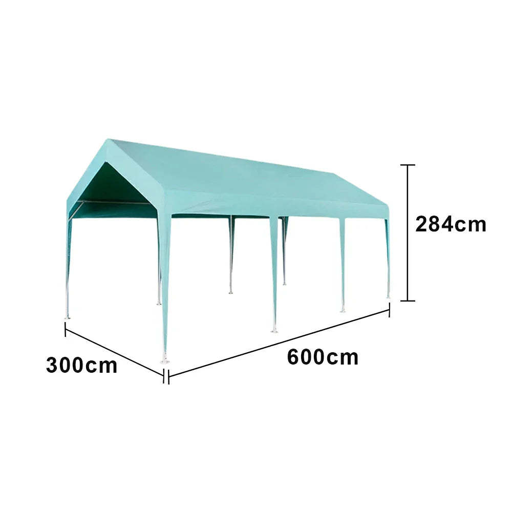 TREKKA Heavy-Duty Outdoor Canopy Tent - 3x6m Large Canopy Reinforced Steel Frame Waterproof & UV-Resistant Fabric Wind-Stable Structure - Blue