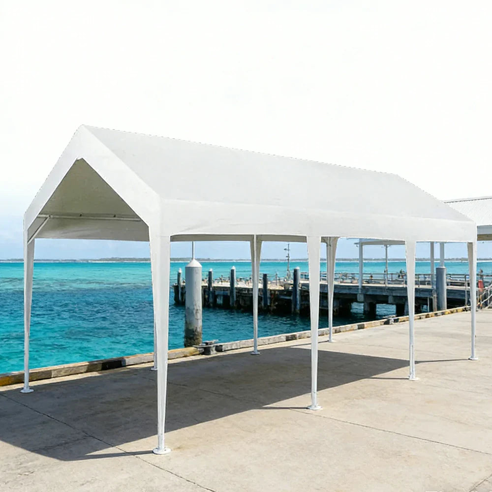 TREKKA Heavy-Duty Outdoor Canopy Tent - 3x6m Large Canopy Reinforced Steel Frame Waterproof & UV-Resistant Fabric Wind-Stable Structure - White