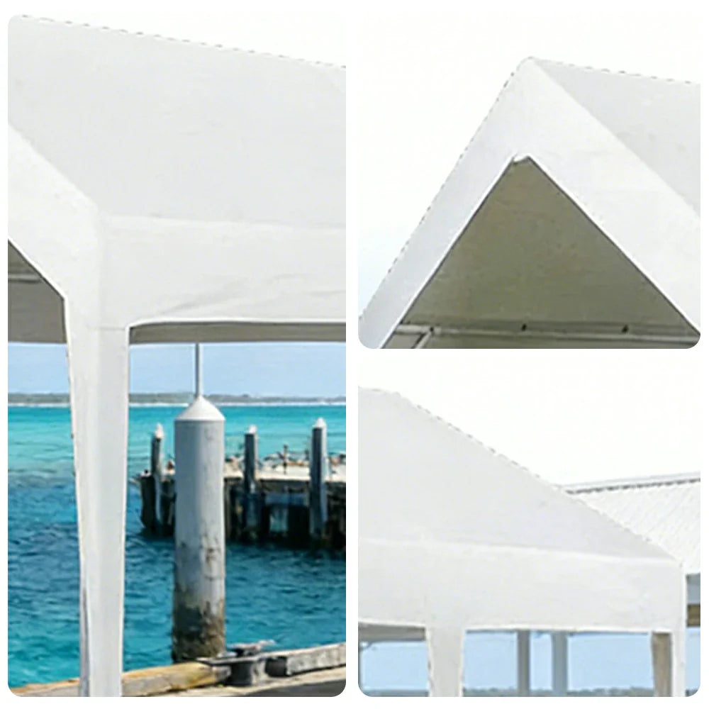 TREKKA Heavy-Duty Outdoor Canopy Tent - 3x6m Large Canopy Reinforced Steel Frame Waterproof & UV-Resistant Fabric Wind-Stable Structure - White