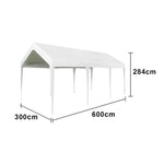 TREKKA Heavy-Duty Outdoor Canopy Tent - 3x6m Large Canopy Reinforced Steel Frame Waterproof & UV-Resistant Fabric Wind-Stable Structure - White