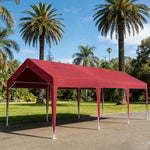 TREKKA Heavy-Duty Outdoor Canopy Tent - 3x6m Large Canopy Reinforced Steel Frame Waterproof & UV-Resistant Fabric Wind-Stable Structure - Wine Red