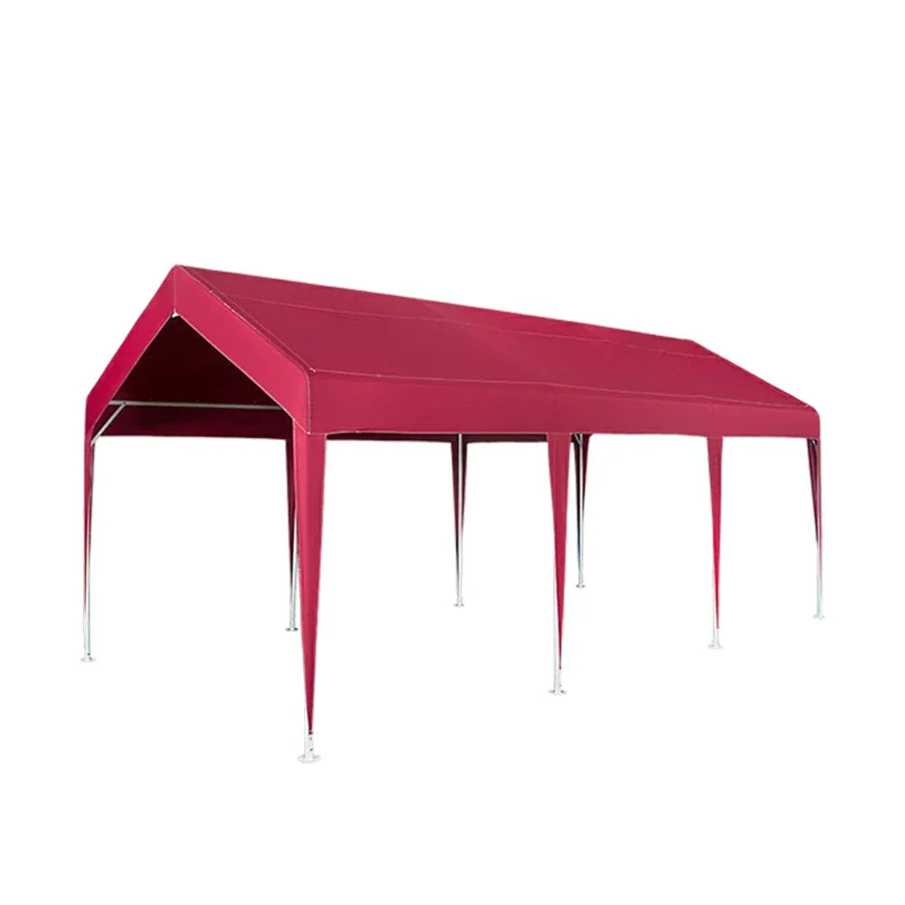 TREKKA Heavy-Duty Outdoor Canopy Tent - 3x6m Large Canopy Reinforced Steel Frame Waterproof & UV-Resistant Fabric Wind-Stable Structure - Wine Red