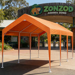 TREKKA Heavy-Duty Outdoor Canopy Tent - 3x6m Large Canopy Reinforced Steel Frame Waterproof & UV-Resistant Fabric Wind-Stable Structure - Orange