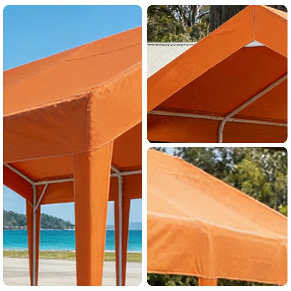 TREKKA Heavy-Duty Outdoor Canopy Tent - 3x6m Large Canopy Reinforced Steel Frame Waterproof & UV-Resistant Fabric Wind-Stable Structure - Orange