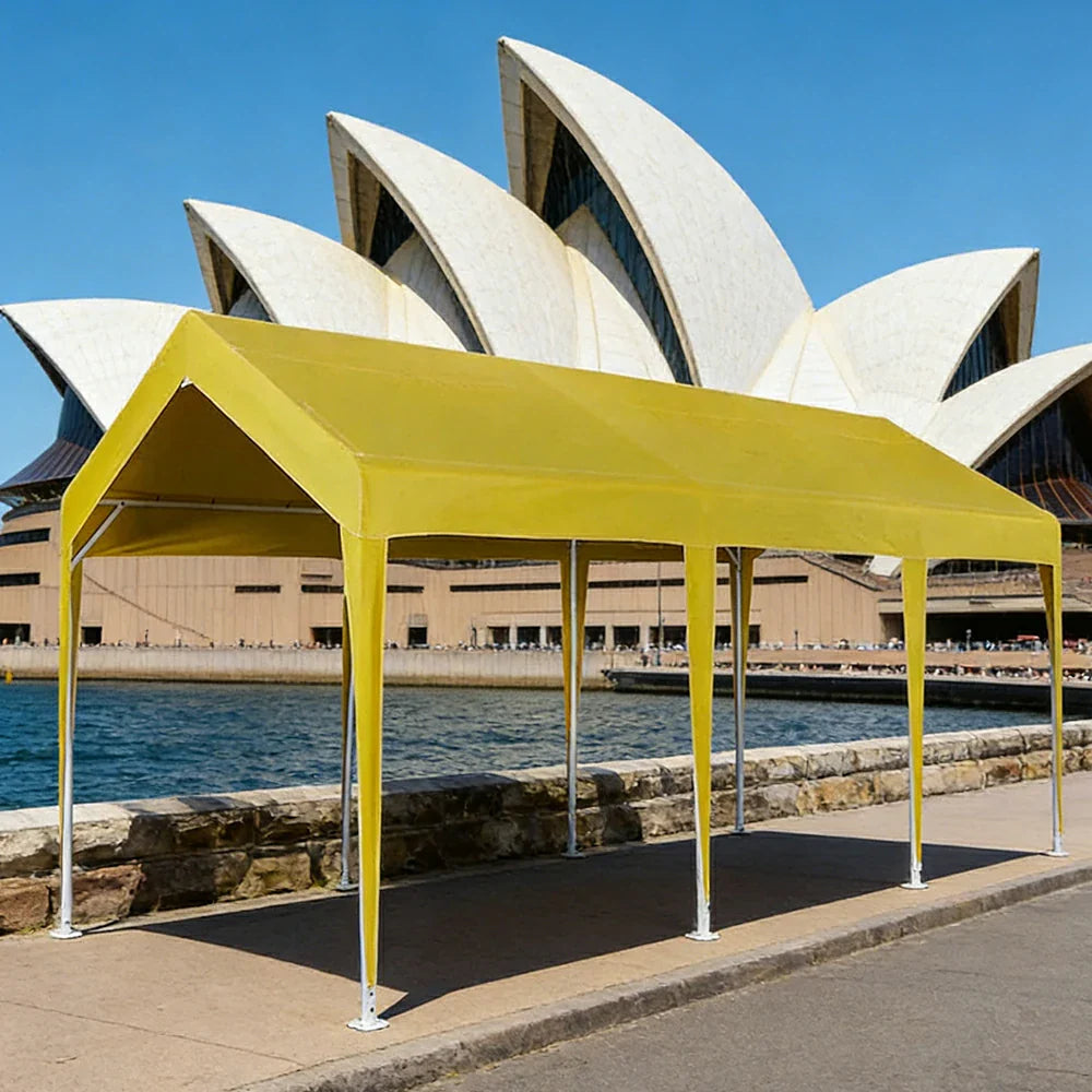 TREKKA Heavy-Duty Outdoor Canopy Tent - 3x6m Large Canopy Reinforced Steel Frame Waterproof & UV-Resistant Fabric Wind-Stable Structure - Orange