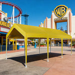 TREKKA Heavy-Duty Outdoor Canopy Tent - 3x6m Large Canopy Reinforced Steel Frame Waterproof & UV-Resistant Fabric Wind-Stable Structure - Orange