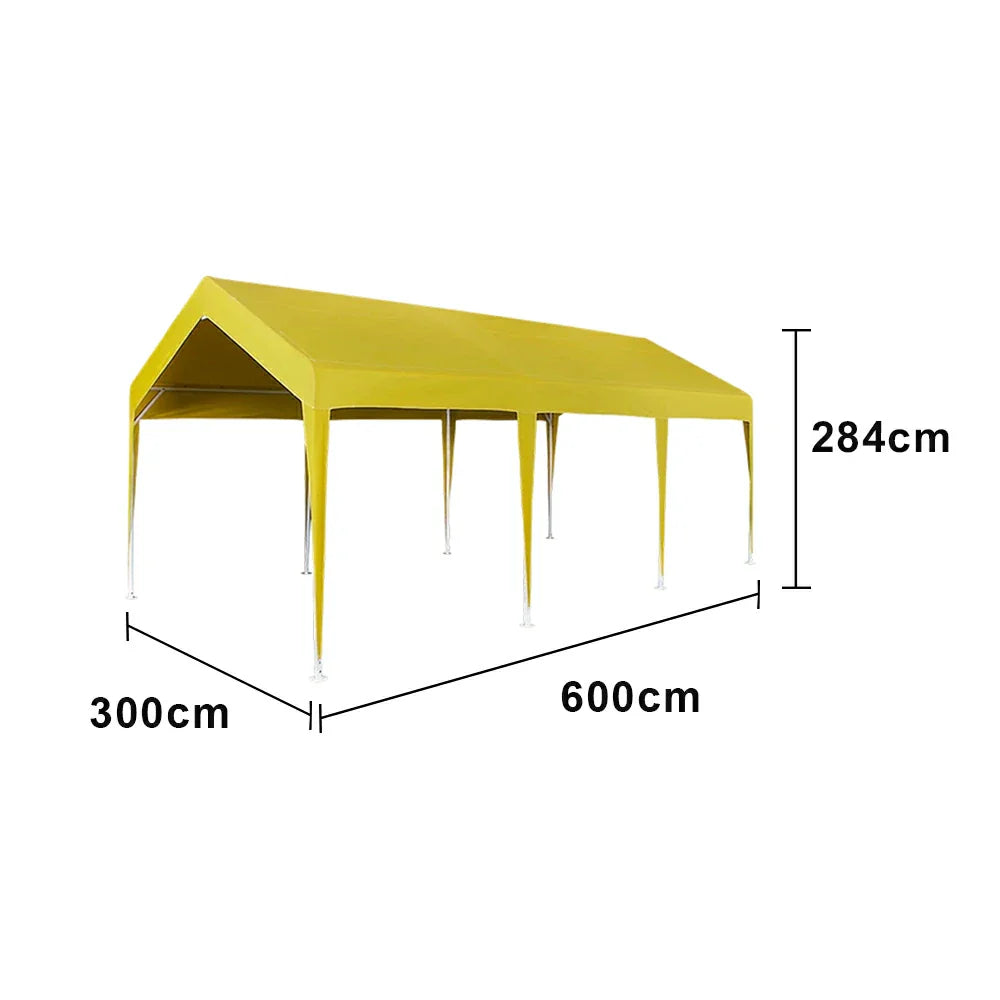 TREKKA Heavy-Duty Outdoor Canopy Tent - 3x6m Large Canopy Reinforced Steel Frame Waterproof & UV-Resistant Fabric Wind-Stable Structure - Orange