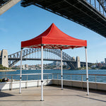 TREKKA Outdoor Pop-Up Canopy - 2/3m Square Canopy Reinforced Steel Frame Waterproof & UV-Resistant Fabric Wind-Stable Structure - Red