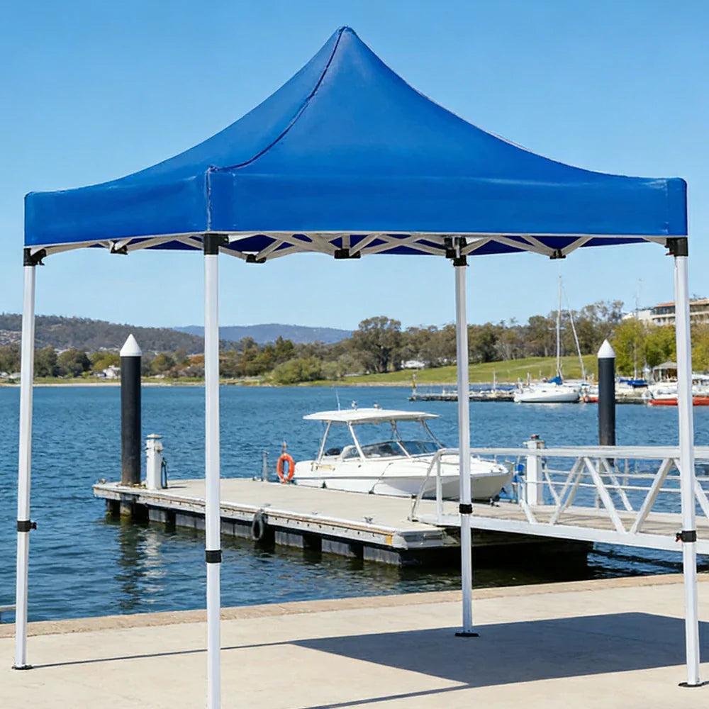 TREKKA Outdoor Pop-Up Canopy - 2/3m Square Canopy Reinforced Steel Frame Waterproof & UV-Resistant Fabric Wind-Stable Structure - Blue