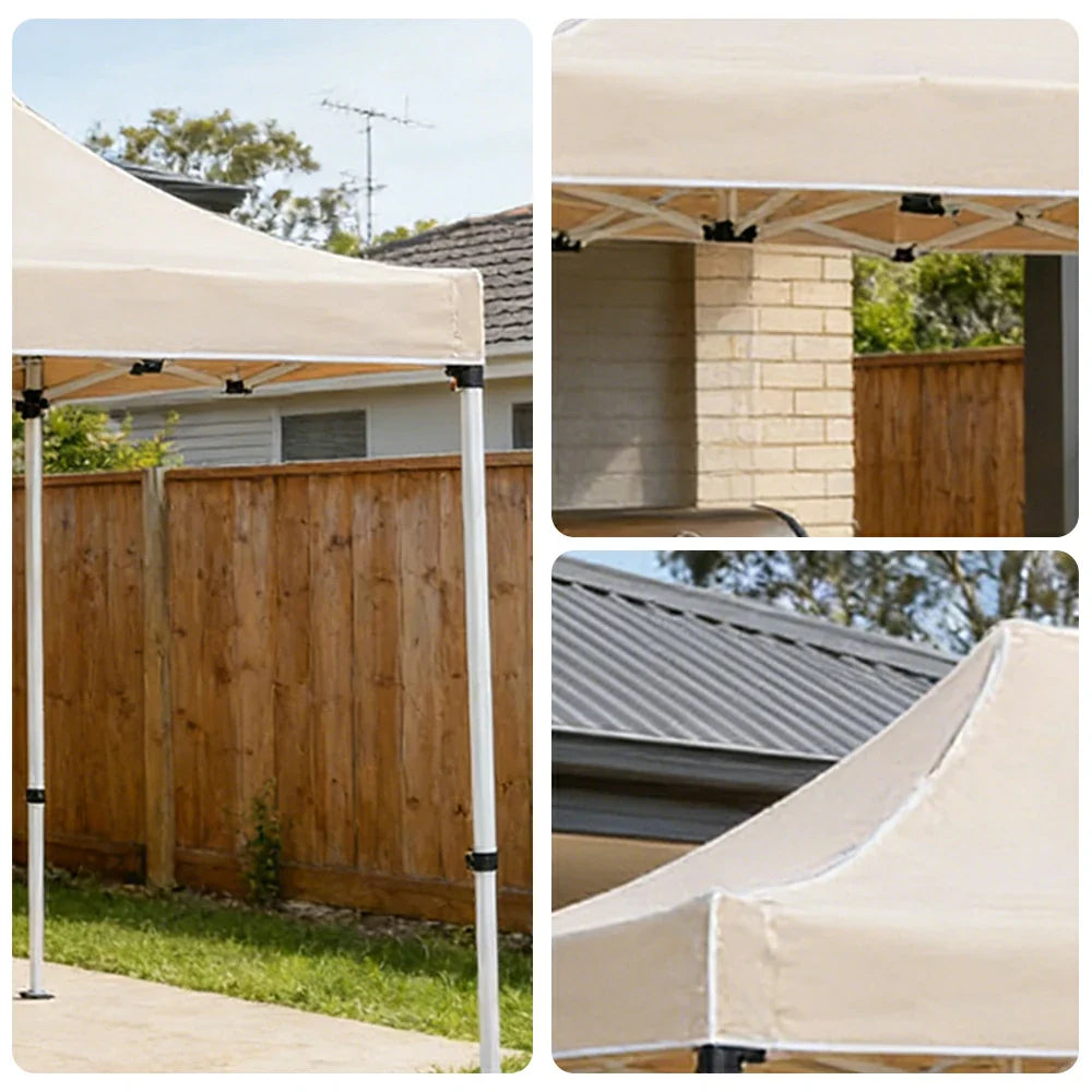 TREKKA Outdoor Pop-Up Canopy - 2/3m Square Canopy Reinforced Steel Frame Waterproof & UV-Resistant Fabric Wind-Stable Structure - Beige