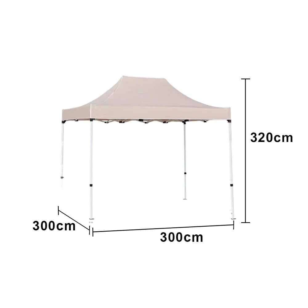 TREKKA Outdoor Pop-Up Canopy - 2/3m Square Canopy Reinforced Steel Frame Waterproof & UV-Resistant Fabric Wind-Stable Structure - Beige