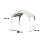 TREKKA Outdoor Arch Canopy Gazebo - 3x3m Canopy Only Reinforced Steel Frame Waterproof & UV-Resistant Fabric Wind-Stable Structure - Green