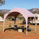 TREKKA Outdoor Arch Canopy Gazebo - 3x3m Canopy Only Reinforced Steel Frame Waterproof & UV-Resistant Fabric Wind-Stable Structure - Pink