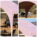 TREKKA Outdoor Arch Canopy Gazebo - 3x3m Canopy Only Reinforced Steel Frame Waterproof & UV-Resistant Fabric Wind-Stable Structure - Pink