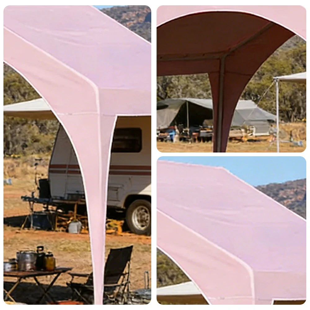 TREKKA Outdoor Arch Canopy Gazebo - 3x3m Canopy Only Reinforced Steel Frame Waterproof & UV-Resistant Fabric Wind-Stable Structure - Pink