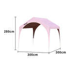 TREKKA Outdoor Arch Canopy Gazebo - 3x3m Canopy Only Reinforced Steel Frame Waterproof & UV-Resistant Fabric Wind-Stable Structure - Pink