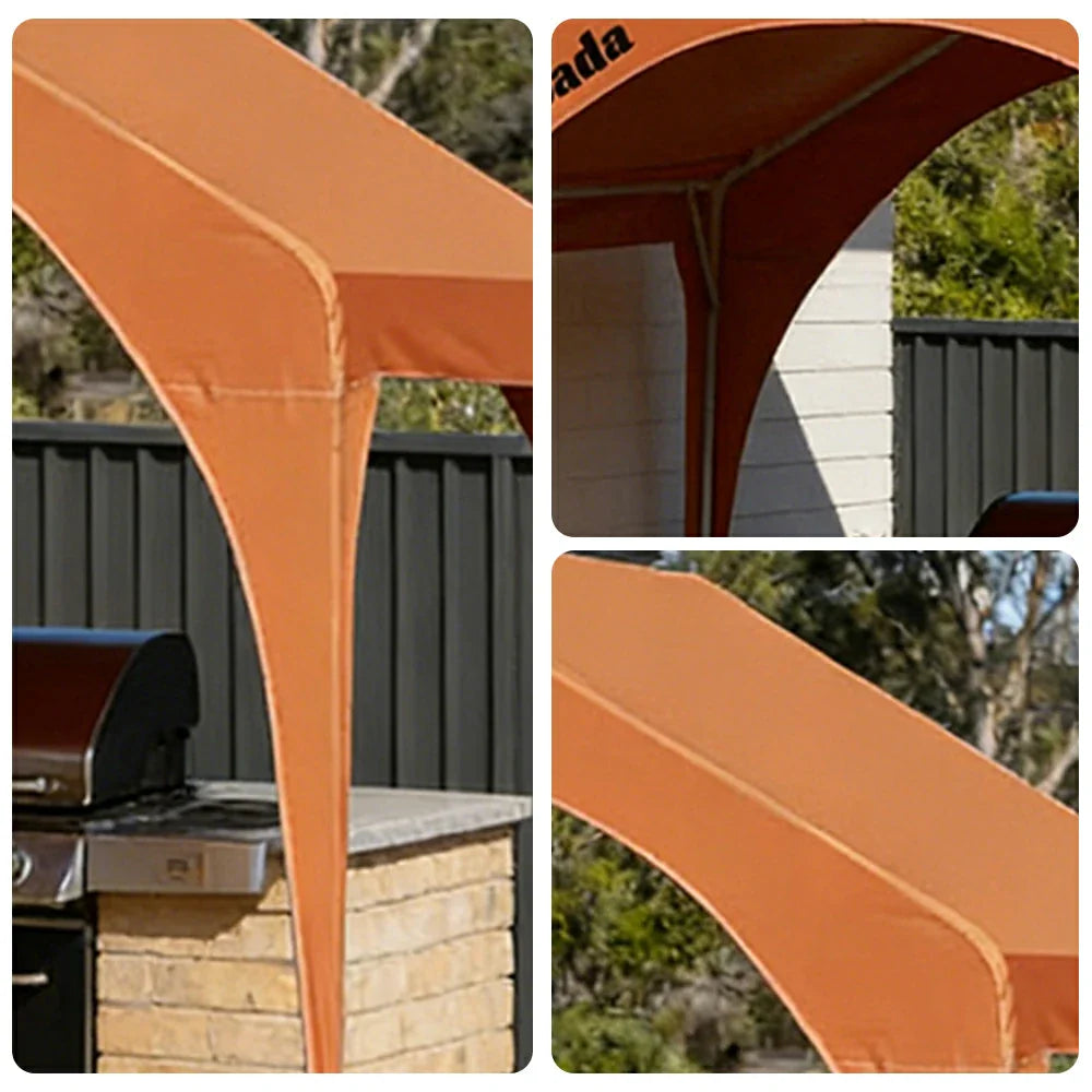 TREKKA Outdoor Arch Canopy Gazebo - 3x3m Canopy Only Reinforced Steel Frame Waterproof & UV-Resistant Fabric Wind-Stable Structure - Orange