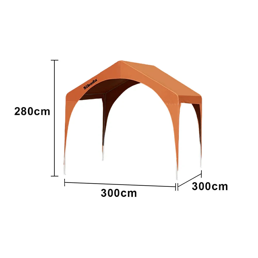 TREKKA Outdoor Arch Canopy Gazebo - 3x3m Canopy Only Reinforced Steel Frame Waterproof & UV-Resistant Fabric Wind-Stable Structure - Orange