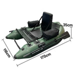 TREKKA Inflatable Kayak - Dual Air Chamber System Perfect for Sea & Lake Fishing Durable PVC High-Back Support Chair - Green