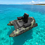 TREKKA Inflatable Kayak Durable PVC High-Back Support Chair Perfect for Sea & Lake Fishing - Camouflage Dual Air Chamber System