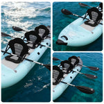 TREKKA 328/388/420cm Inflatable Kayak Elastic Seat Durable PVC High-Pressure Valve, Quick-Release Fins, Ideal for Sea & Lake Fishing - Blue