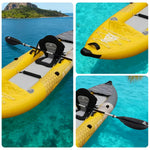 TREKKA 328/388/420cm Inflatable Kayak Elastic Seat Durable PVC High-Pressure Valve Quick-Release Fins Ideal for Sea & Lake Fishing - Yellow