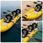 TREKKA 328/388/420cm Inflatable Kayak Elastic Seat Durable PVC High-Pressure Valve Quick-Release Fins Ideal for Sea & Lake Fishing - Yellow