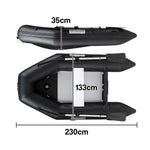 TREKKA 230/280cm Inflatable Kayak Durable PVC Construction Multi-Chamber Design Quick-Drain Valve Ideal for Fishing & Recreation - Black