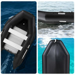 TREKKA 230/280cm Inflatable Kayak Durable PVC Construction Multi-Chamber Design Quick-Drain Valve Ideal for Fishing & Recreation - Black