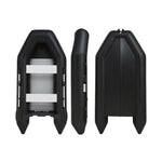 TREKKA 330cm Inflatable Kayak Durable PVC Construction Multi-Chamber Design Quick-Drain Valve Ideal for Fishing & Recreation - Black