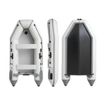 TREKKA 330cm Inflatable Kayak Durable PVC Construction Multi-Chamber Design Quick-Drain Valve Ideal for Fishing & Recreation - Grey