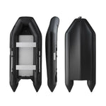 TREKKA 380cm Inflatable Kayak Durable PVC Construction Multi-Chamber Design Quick-Drain Valve Ideal for Fishing & Recreation - Black