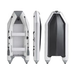 TREKKA 380cm Inflatable Kayak Durable PVC Construction Multi-Chamber Design Quick-Drain Valve Ideal for Fishing & Recreation - Grey