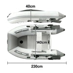 TREKKA 230/330/430cm Inflatable Kayak Durable PVC Construction Multi-Chamber Design Quick-Drain Valve Ideal for Fishing & Recreation - Grey