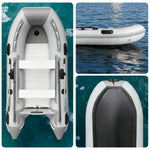 TREKKA 230/330/430cm Inflatable Kayak Durable PVC Construction Multi-Chamber Design Quick-Drain Valve Ideal for Fishing & Recreation - Grey