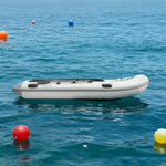 TREKKA 230/330/430cm Inflatable Kayak Durable PVC Construction Multi-Chamber Design Quick-Drain Valve Ideal for Fishing & Recreation - Grey