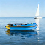 TREKKA 230/330/380cm Inflatable Kayak Durable PVC Construction Multi-Chamber Design Quick-Drain Valve Ideal for Fishing & Recreation - Blue