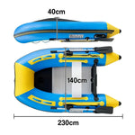 TREKKA 230/330/380cm Inflatable Kayak Durable PVC Construction Multi-Chamber Design Quick-Drain Valve Ideal for Fishing & Recreation - Blue