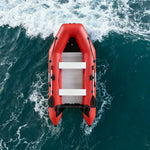 TREKKA 230/280/330cm Inflatable Kayak Durable PVC Construction Multi-Chamber Design Quick-Drain Valve Ideal for Fishing & Recreation - Red