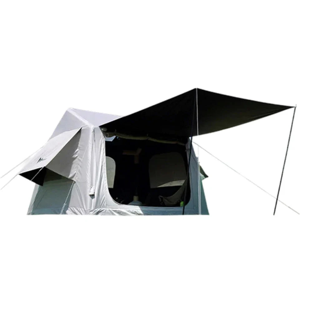 TREKKA Ridge Camping Tent featuring Large Blackout Awning -UV-Resistant, Waterproof, Spacious Interior and Easy Assembly -Black