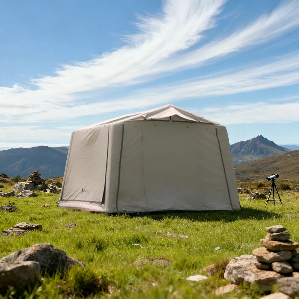 TREKKA Multi-Awning Ridge Camping Tent 7.8 Blackout Edition -UV-Resistant, Waterproof, Roomy Interior with Fast Setup -Black