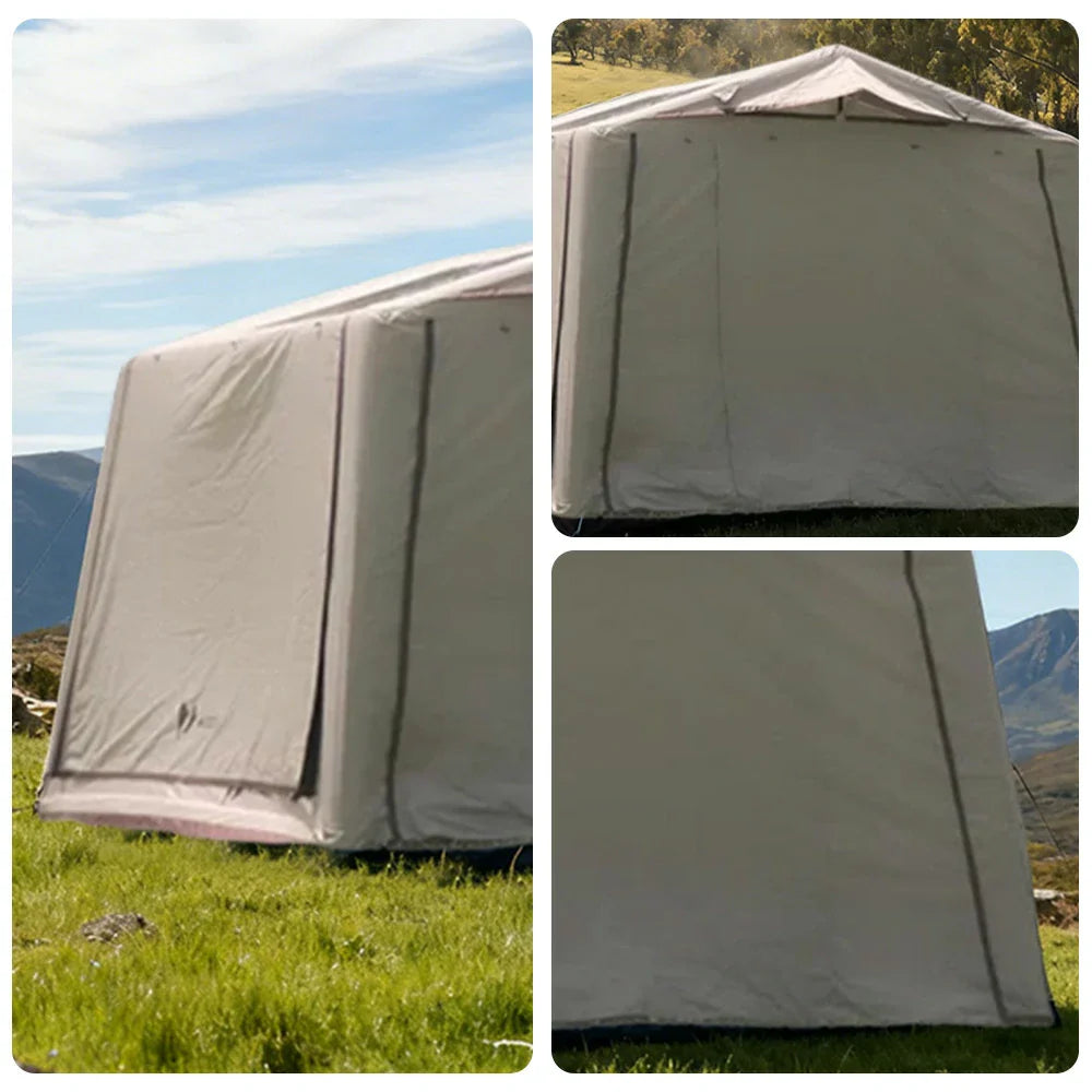 TREKKA Multi-Awning Ridge Camping Tent 7.8 Blackout Edition -UV-Resistant, Waterproof, Roomy Interior with Fast Setup -Black