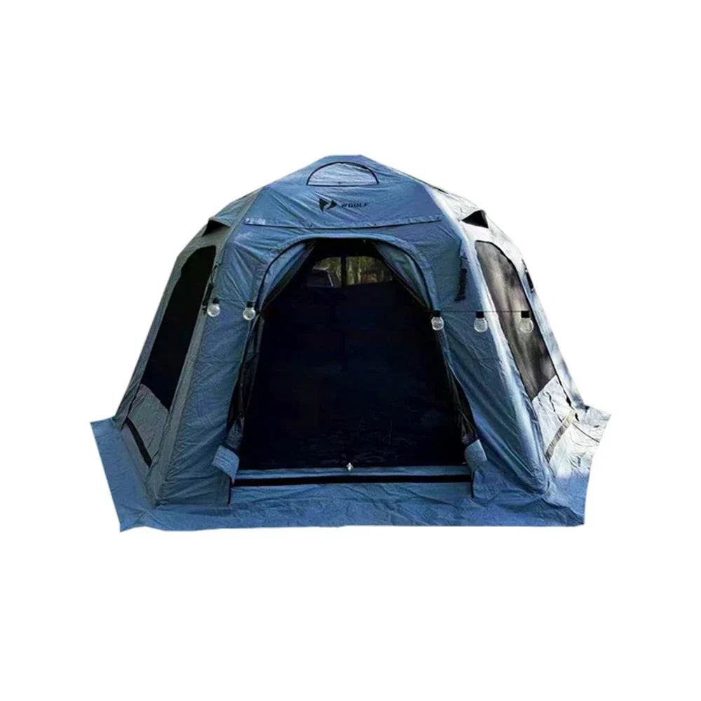 TREKKA Camping Tent with Mesh Panels, Floor Mat and 3-Sided TPU Doors -Waterproof, Windproof, Spacious and Quick to Set Up -Blue