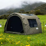 TREKKA Modular Inflatable Camping Tent for 2-3 People - All-Season Use, Reinforced Stability, Suitable for Autumn & Winter - Army Green