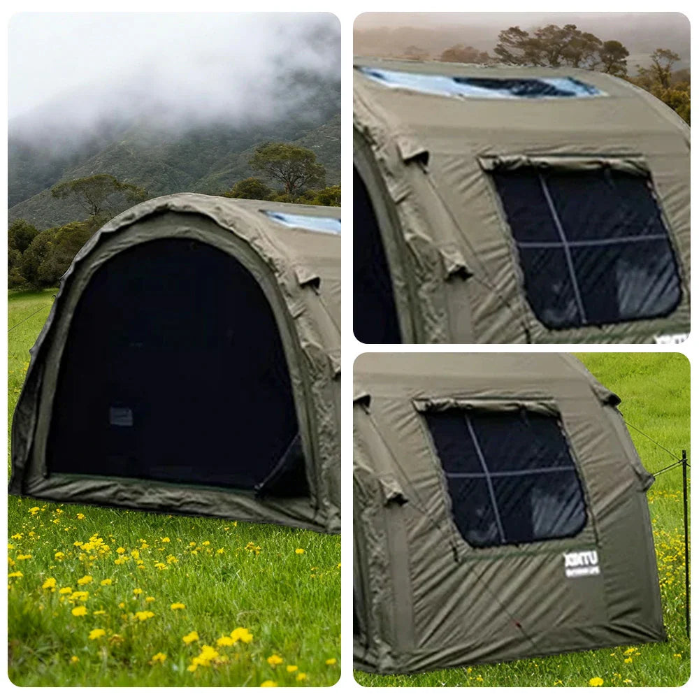 TREKKA Modular Inflatable Camping Tent for 2-3 People - All-Season Use, Reinforced Stability, Suitable for Autumn & Winter - Army Green