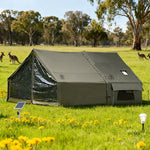 TREKKA Inflatable Camping Tent with Blackout Vestibule - UPF50+ Sun Protection, All-Season Shelter for 2-4 People - Army Green