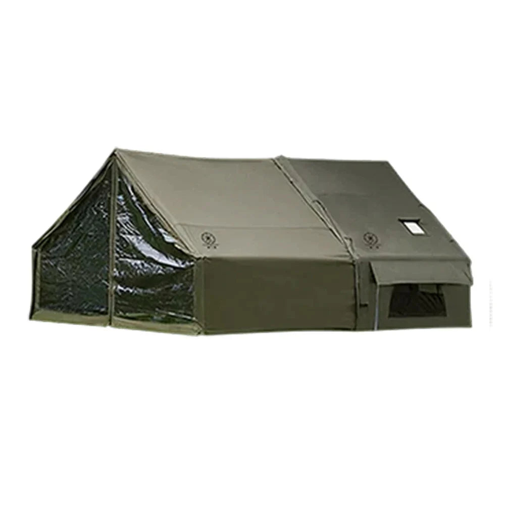 TREKKA Inflatable Camping Tent with Blackout Vestibule - UPF50+ Sun Protection, All-Season Shelter for 2-4 People - Army Green