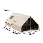 TREKKA Inflatable Camping Tent with Blackout Vestibule - UPF50+ Sun Protection, All-Season Shelter for 2-4 People - Beige