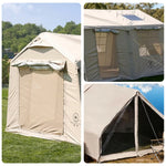 TREKKA 12X Inflatable Camping Tent with Oxford Fabric - Rapid Inflation, Stable Air-Beam System, Spacious Family Shelter - Beige