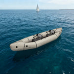 TREKKA 2-Person Inflatable Kayak Streamlined Patented Hull Lightweight Compact Design Spacious Interior for Recreation & Travel - Beige